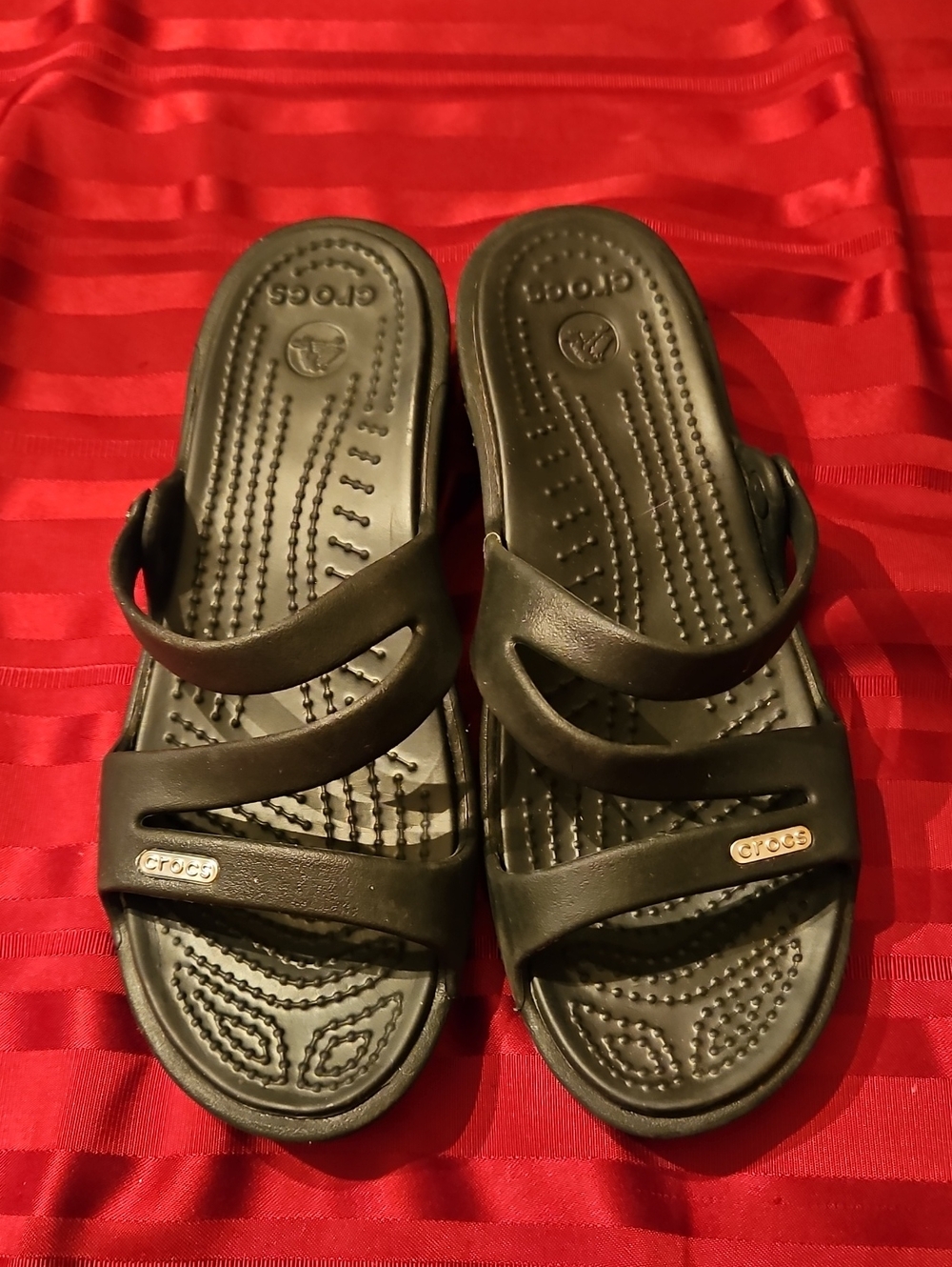 CROCS Black Double-Strap Women's Comfort Sandals